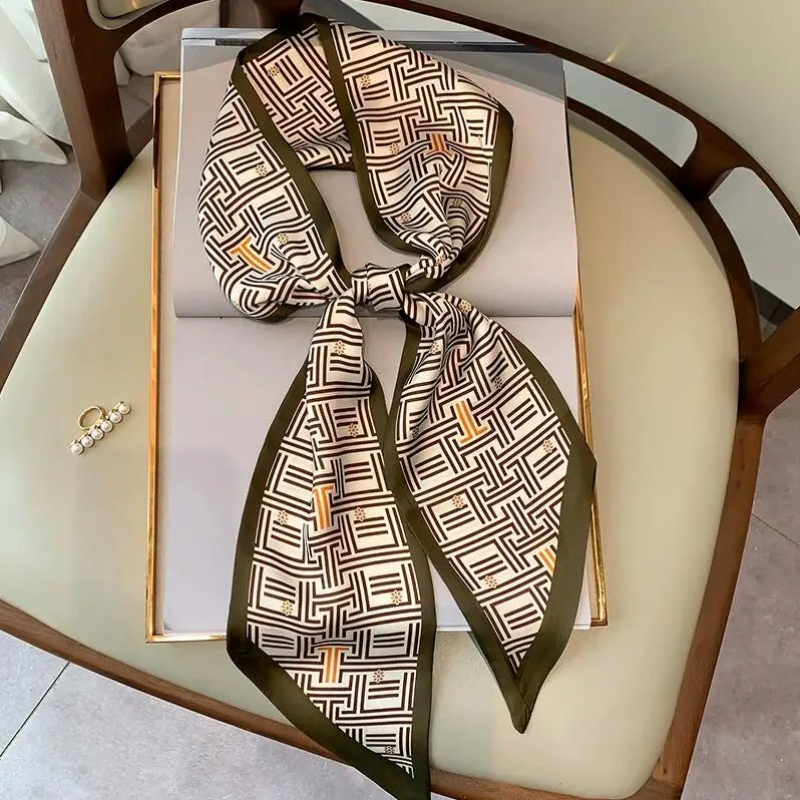 Luxury Bags Office - Luxury Geometry Skinny Silk Scarfs Women