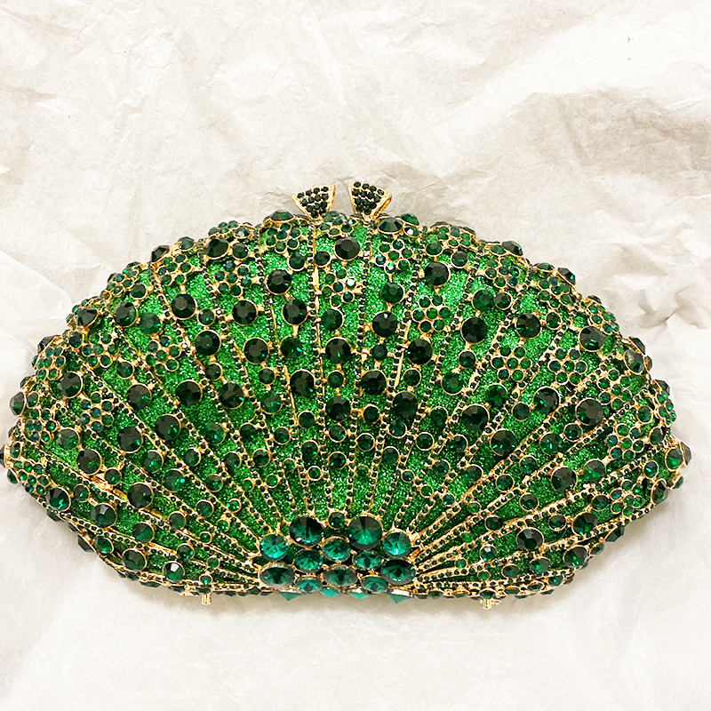 Luxury Bags Green - Green Diamond Evening Purses Clutch Bag