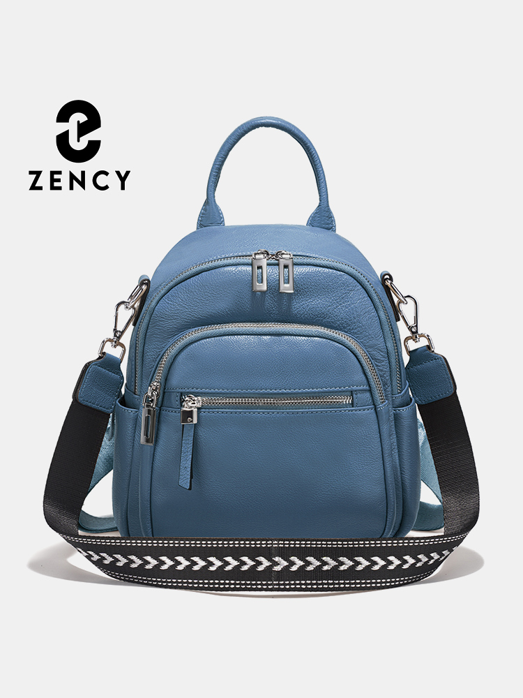Genuine Leather Backpack - Zency Genuine Leather Small Backpack Knapsack
