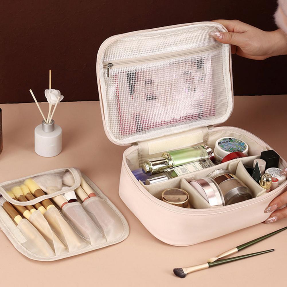 Top Handle Patent Bag - Large Capacity Cosmetic Bag Makeup Case