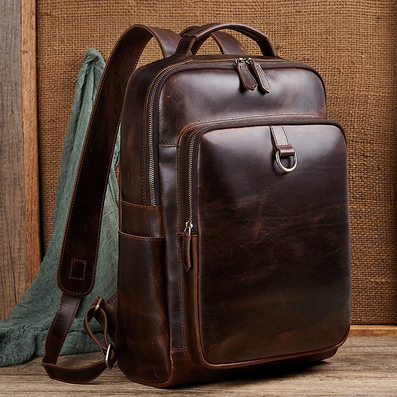Men's Top Grain Waxed Leather  – обзор и цена Genuine Leather Backpack