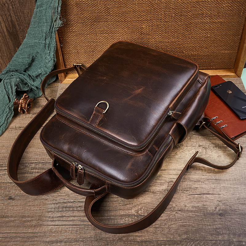 Men's Top Grain Waxed Leather  – обзор и цена Genuine Leather Backpack