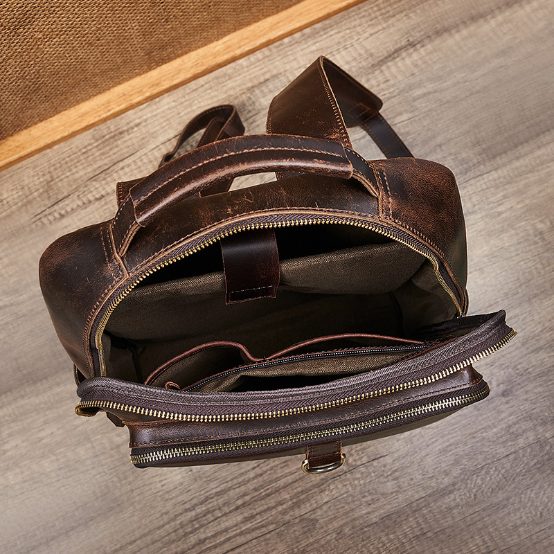 Men's Top Grain Waxed Leather  – обзор и цена Genuine Leather Backpack