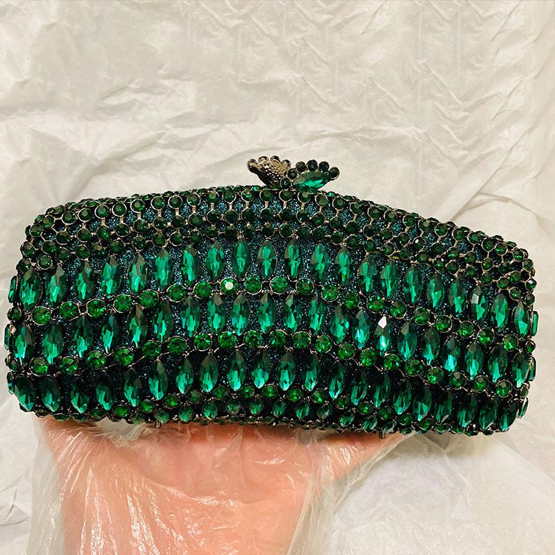 Luxury Green Rhinestone Evenin – обзор и цена Luxury Bags Green