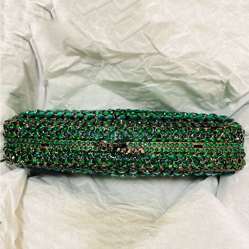 Luxury Green Rhinestone Evenin – обзор и цена Luxury Bags Green