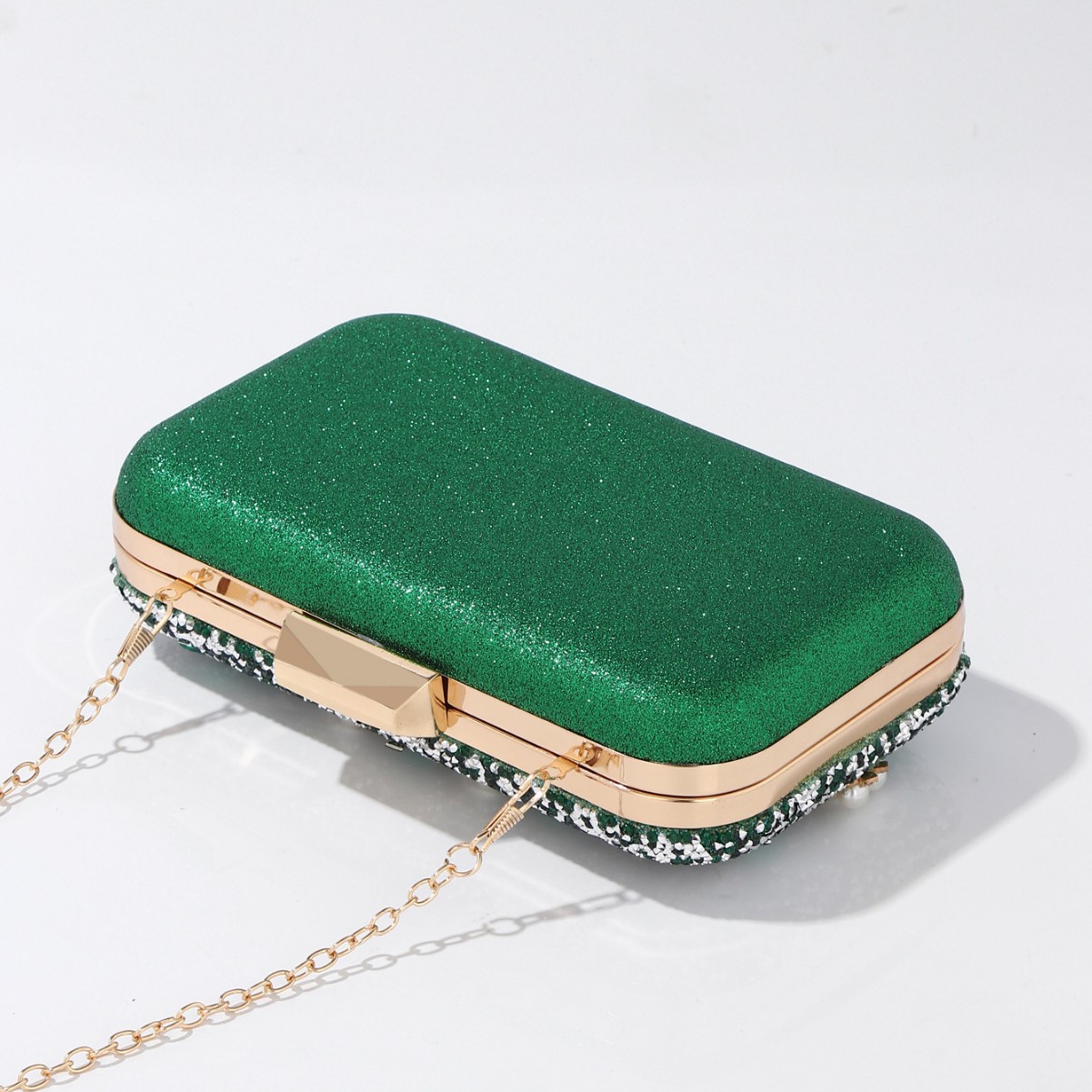 Luxury Rhinestone & Pearl Embe – обзор и цена Luxury Bags Green