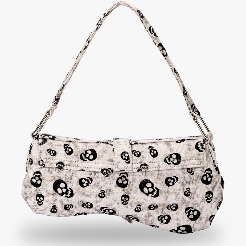 Distressed Skull Print Canvas  – обзор и цена Saddle Bag Distressed