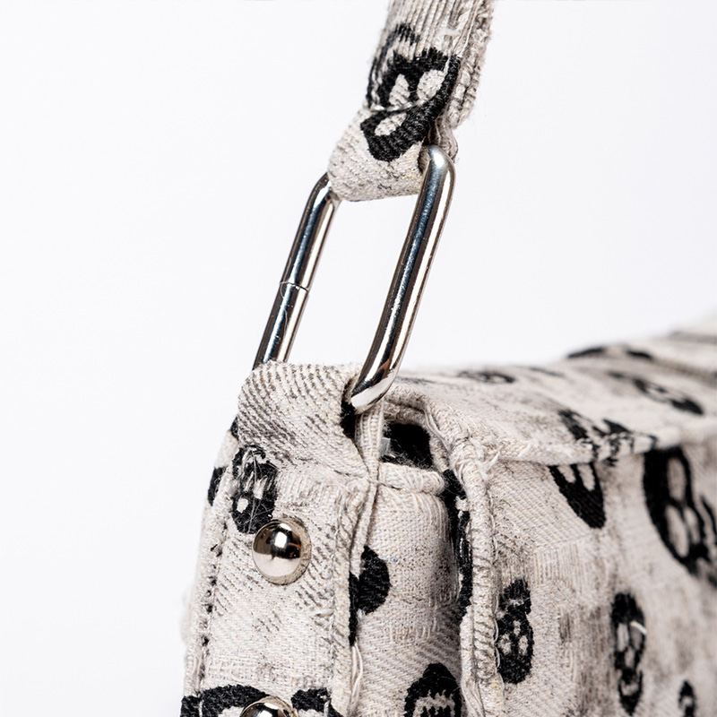 Distressed Skull Print Canvas  – обзор и цена Saddle Bag Distressed
