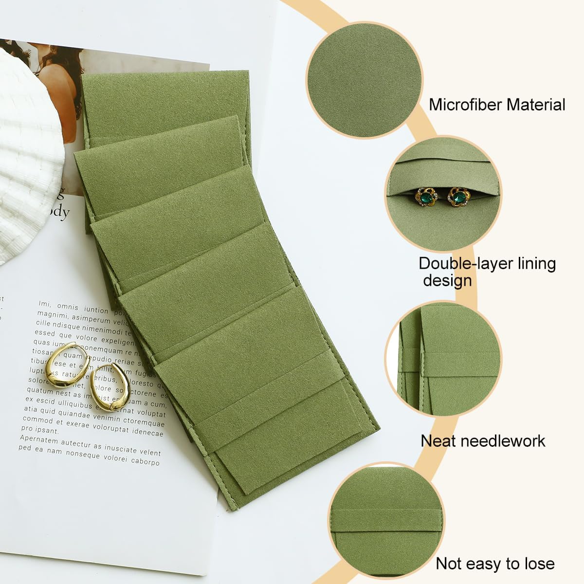 40pcs Green Microfiber Jewelry – обзор и цена Luxury Bags Green