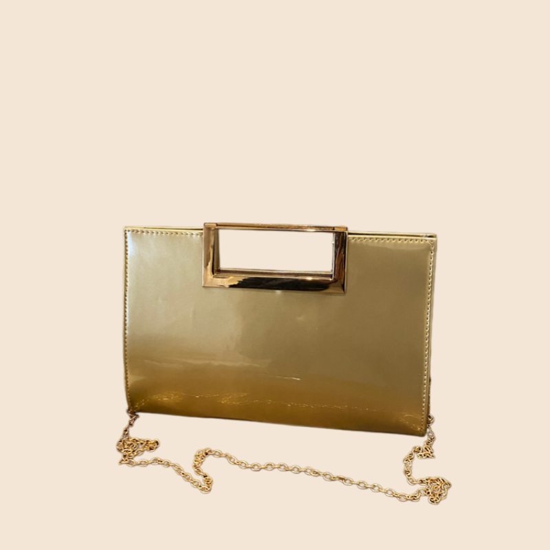 Gold Patent Leather Clutch Pur – обзор и цена Top Handle Patent Bag