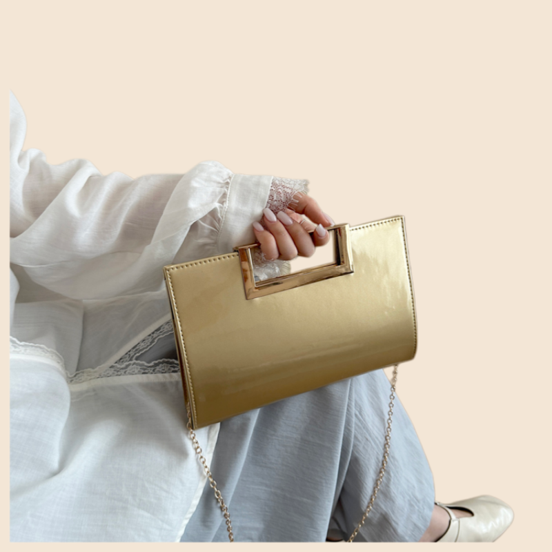 Gold Patent Leather Clutch Pur – обзор и цена Top Handle Patent Bag