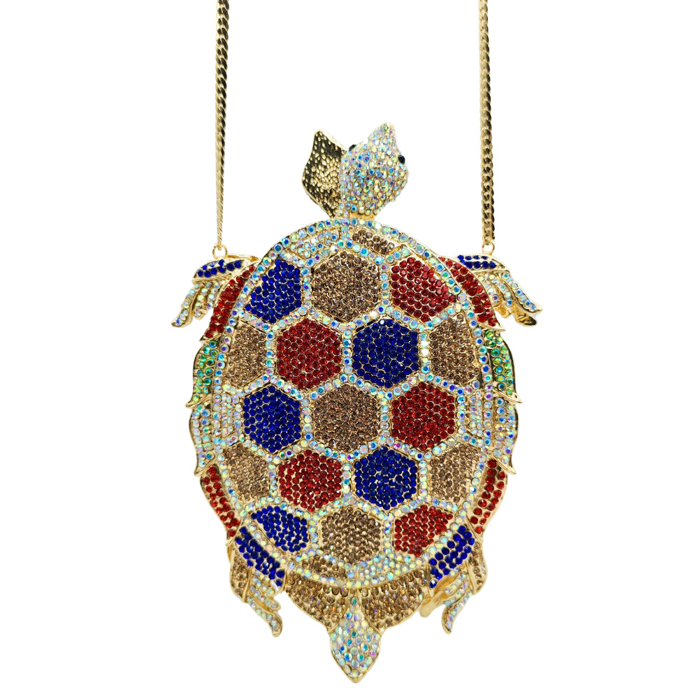 Turtle-Shaped Rhinestone Eveni – обзор и цена Luxury Bags Green