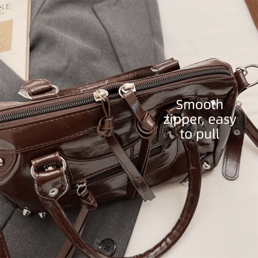 Fashion Rivets Pillow Bag Larg – обзор и цена Top Handle Patent Bag