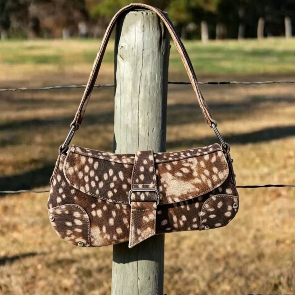 Distressed Canvas Leopard Stri – обзор и цена Saddle Bag Distressed