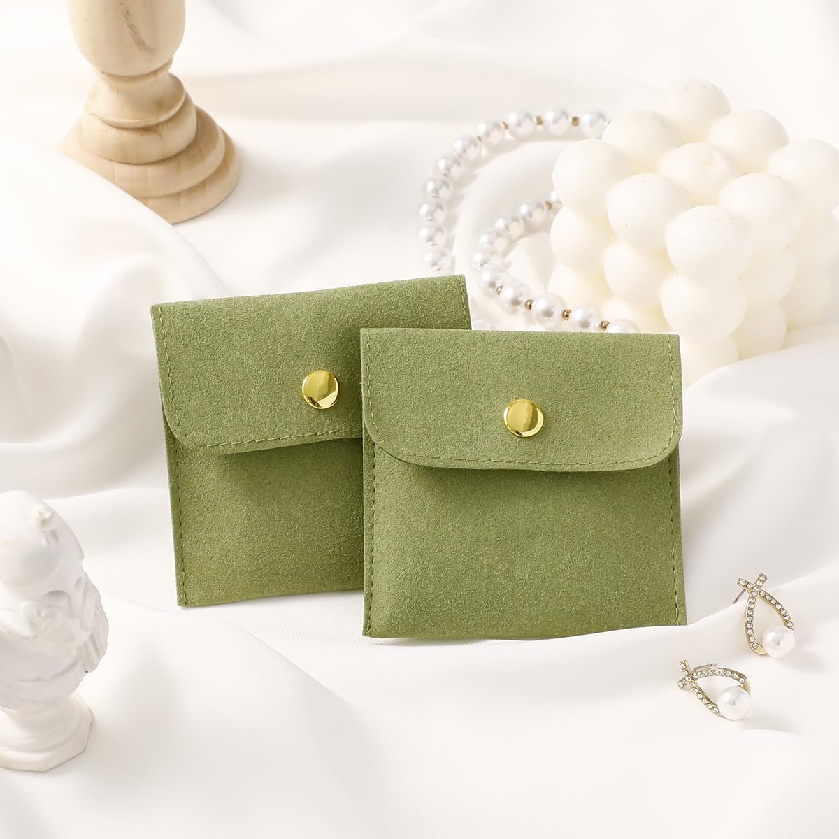 10 Pcs Green Microfiber Jewelr – обзор и цена Luxury Bags Green