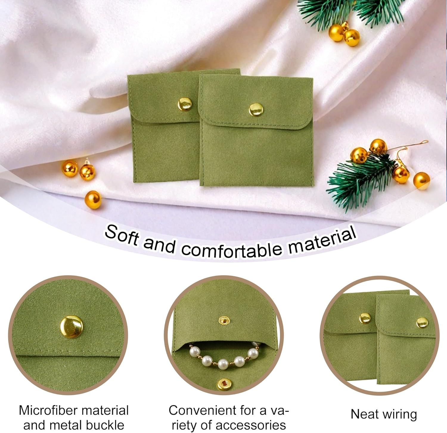 10 Pcs Green Microfiber Jewelr – обзор и цена Luxury Bags Green
